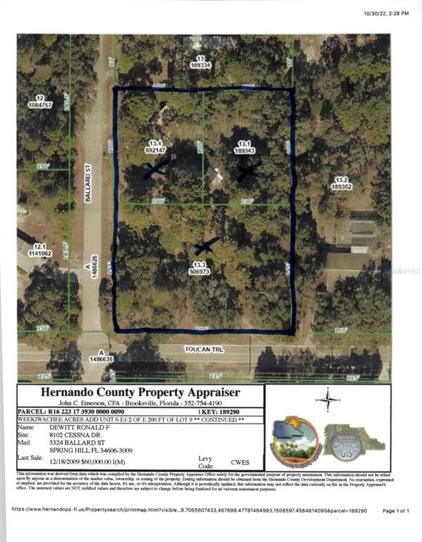 BALLARD STREET SPRING HILL, FL 34606
